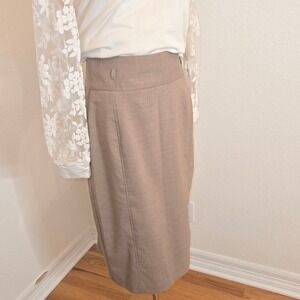 Worthington Womens Tan / Taupe Pencil Skirt Tailored Career Office SZ 6 workwear